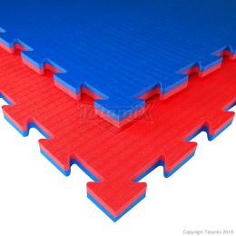 PUZZELMAT ROOD/BLAUW, AFM. 100 X 100 X 2 CM