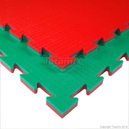 PUZZELMAT GROEN/ROOD, AFM. 100 X 100 X 2 CM