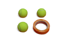 YOGA MAT, TENNISBAL EN TAPE TBV OOG-HAND-COORD